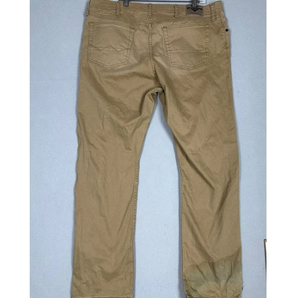 NEW Wrangler Five Star Premium Jeans Mens 40X30 Tan Slim Straight Stretch Denim